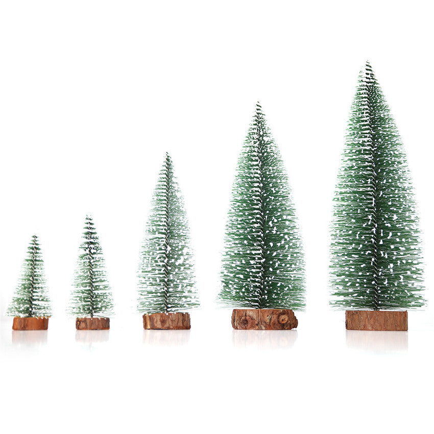 Natural pine needle Christmas tree ornament in green and white tones
