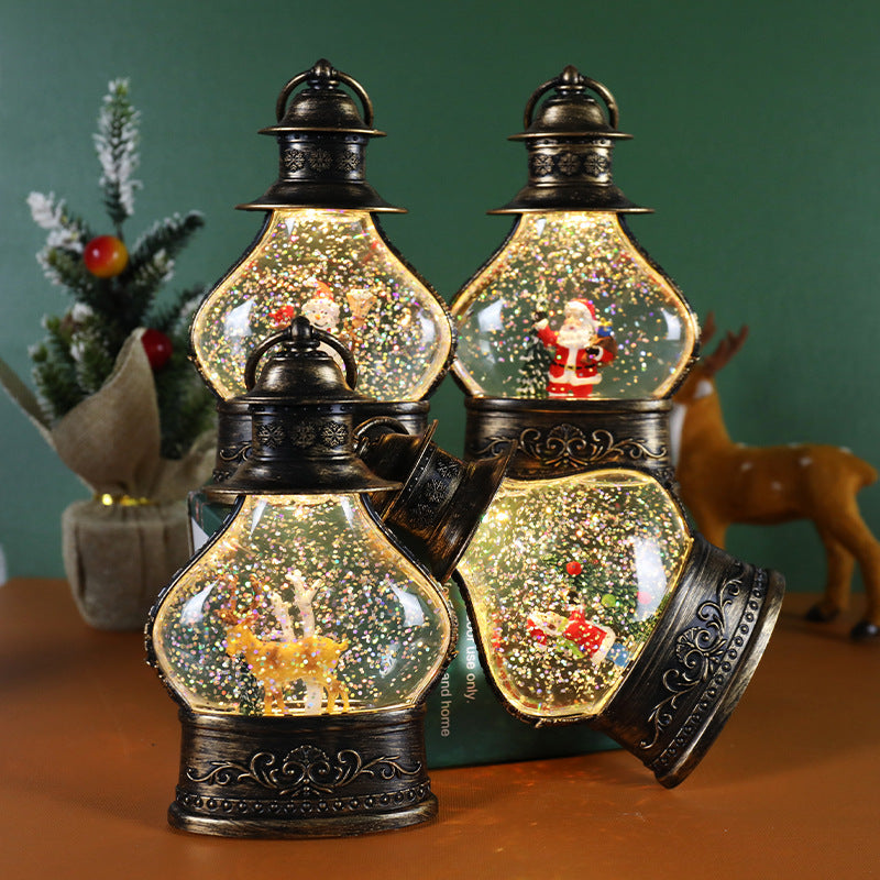 Crystal ball Christmas ornament displayed on a decorated holiday tree with red ribbon