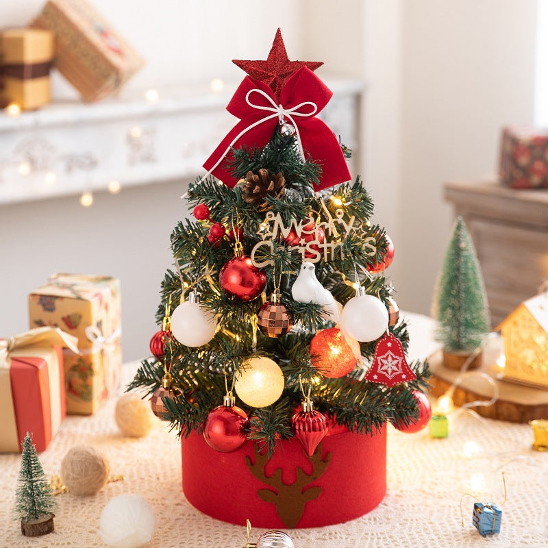 Red and white desktop Christmas tree for festive home decor Main image