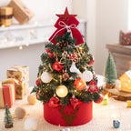 Red and white desktop Christmas tree for festive home decor