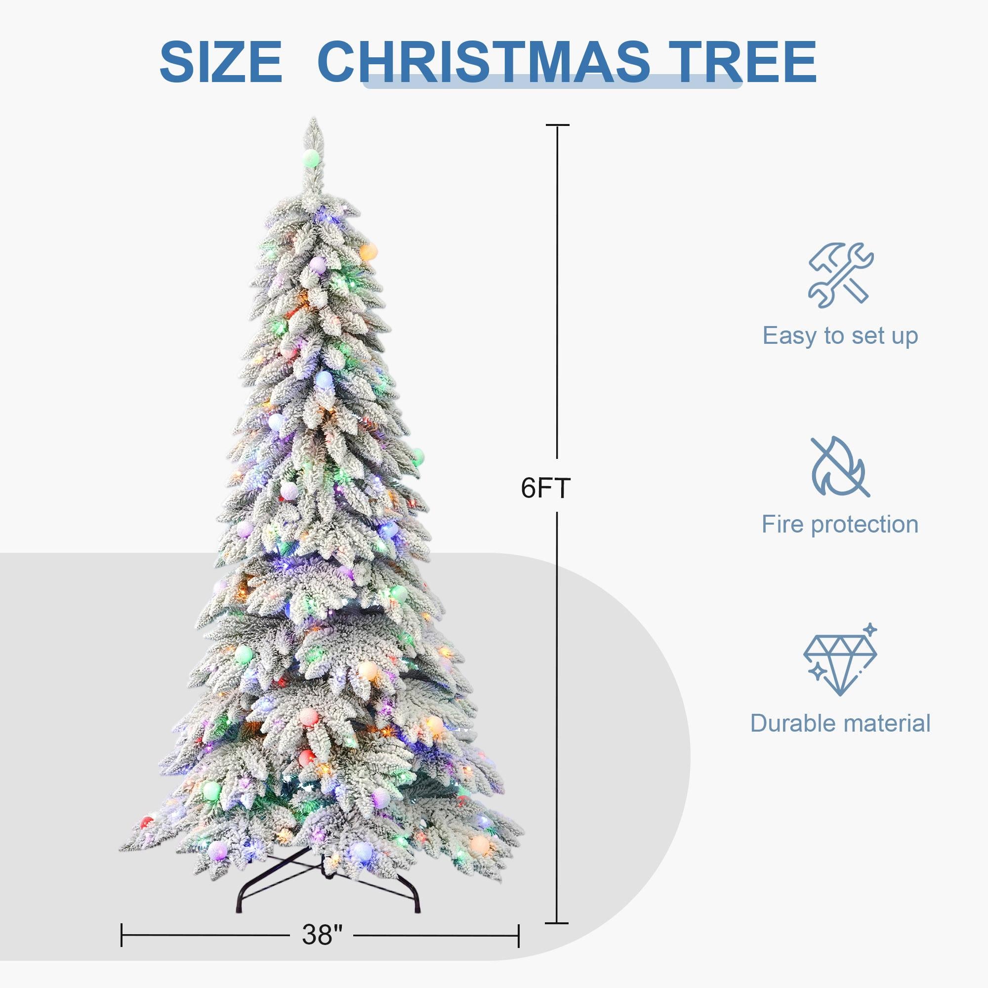 Pre-lit Christmas tree with LED lights ready for holiday ornament display