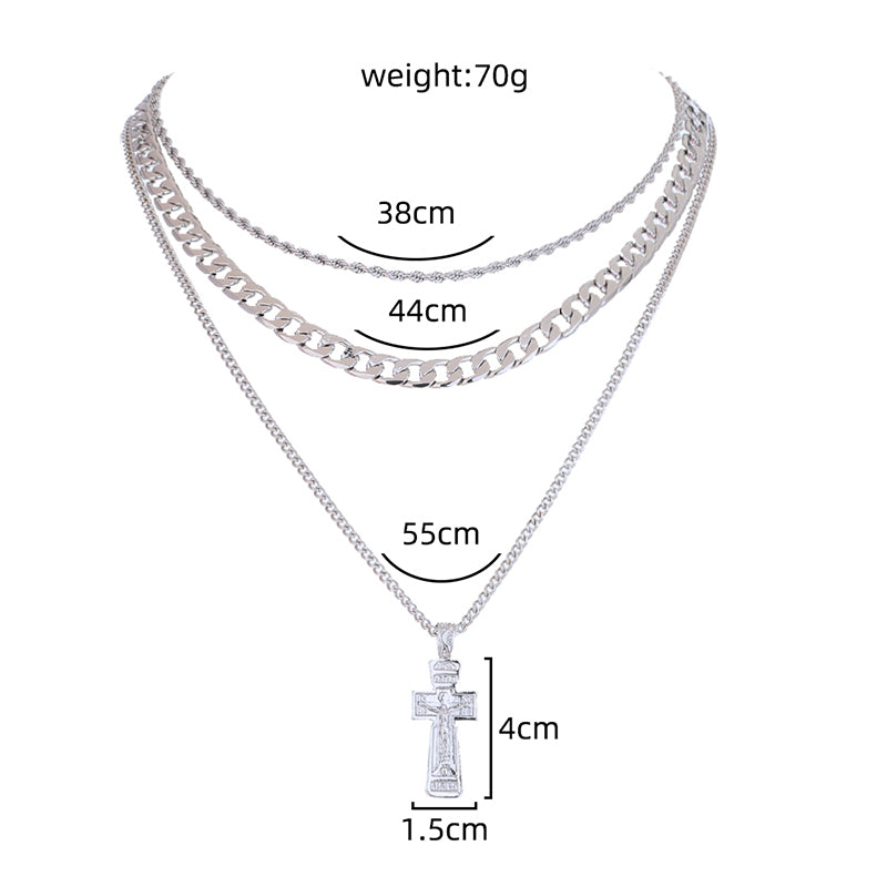 Elegant layered cross necklace for Christian women