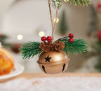 Elegant wrought iron pendant featuring pine cone motif with double bell design