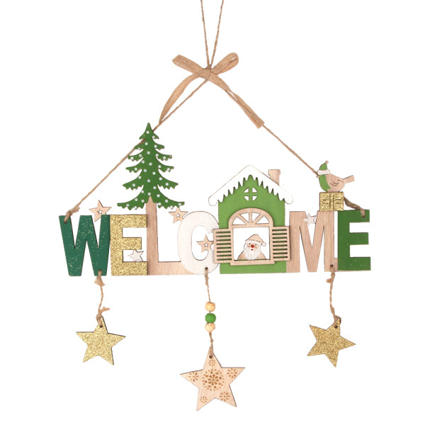 Wooden Christmas Ornament Set featuring old man design for holiday tree decor Main image