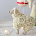 Charming wool felt sheep hanging decoration for Christmas
