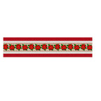Elegant Christmas table runner showcased on wooden dining table with holiday centerpieces