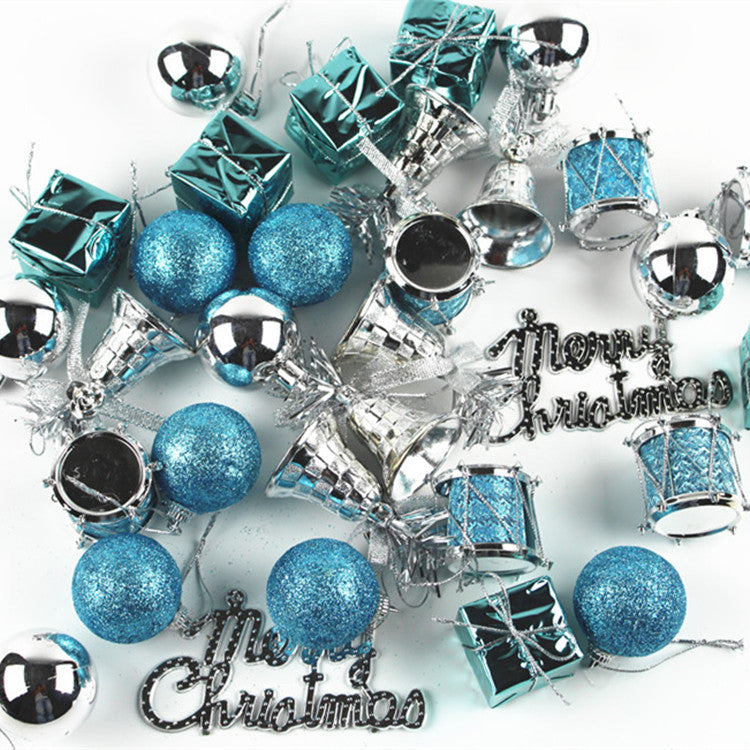 Blue and silver butterfly ornament pendant arrangement