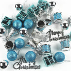 Blue and silver butterfly ornament pendant arrangement