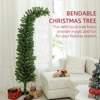 6ft green pencil Christmas tree in festive home setting