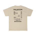 Khaki oversized t-shirt with salvation theme back print