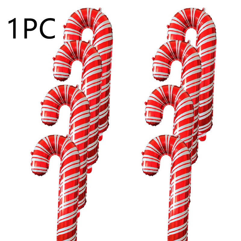 Silver aluminum film balloon in crutch shape for Christmas