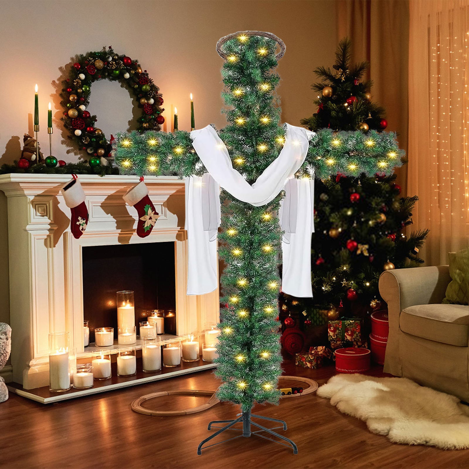 PVC Christmas tree branch detail showing quality construction
