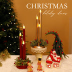 LED candle decorations featuring gold finish close-up view
