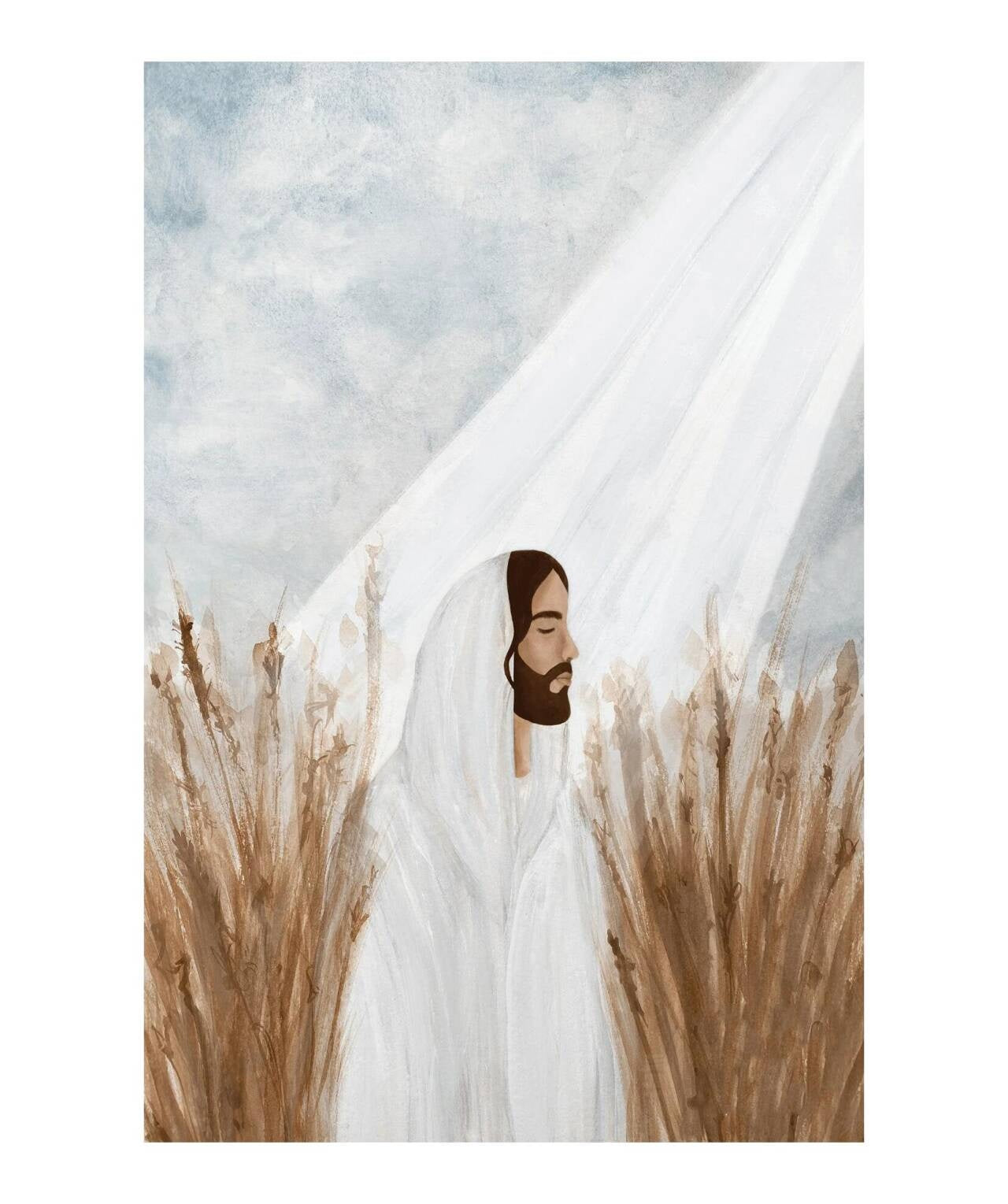 Jesus Christ canvas poster with wheat imagery for faith-based home decor Main image
