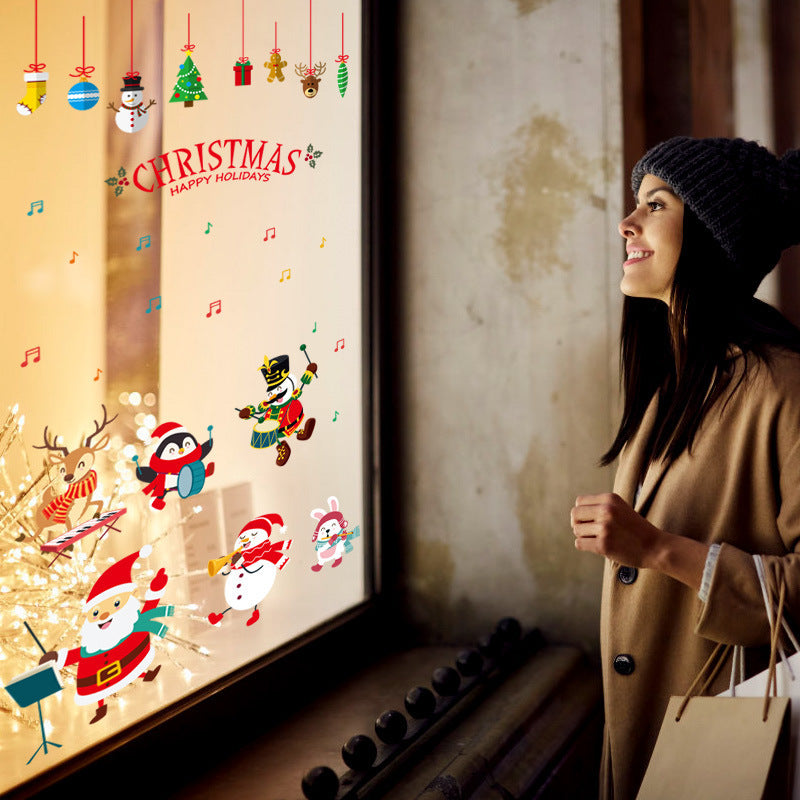 Festive Christmas concert decoration wall sticker for dining room or balcony