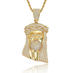 Platinum Jesus pendant option - hip hop religious jewelry