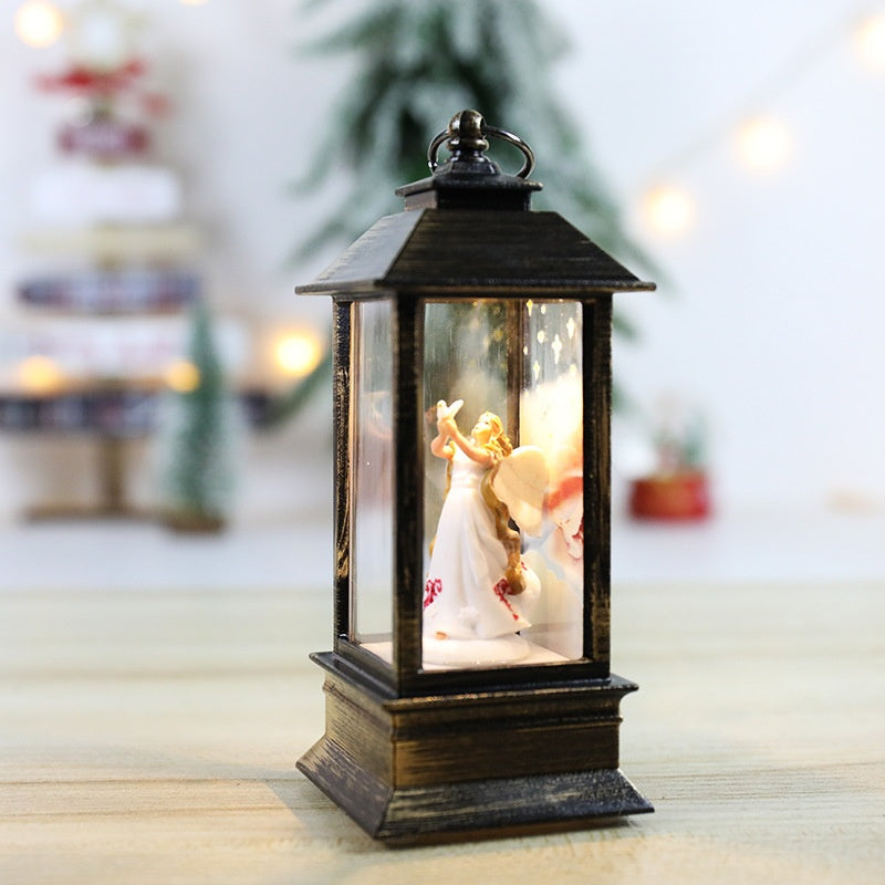 Christmas ambient lighting oil lamp with realistic flame effect