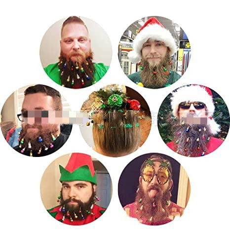 Christmas Bell Ball Hair Clips Set featuring colorful ornament balls and golden bells on hair clamps Main image