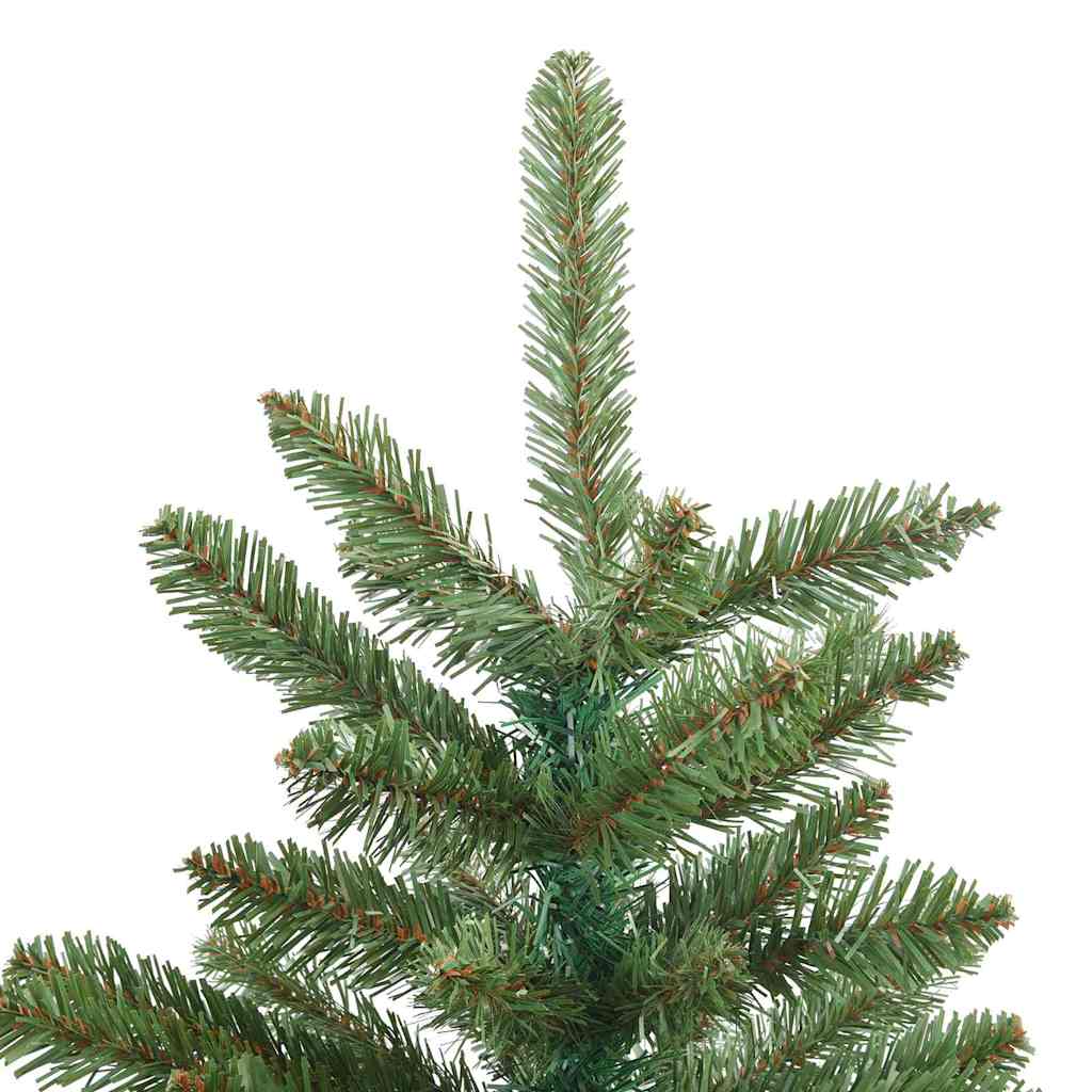Compact folded artificial Christmas tree ready for storage after holiday season
