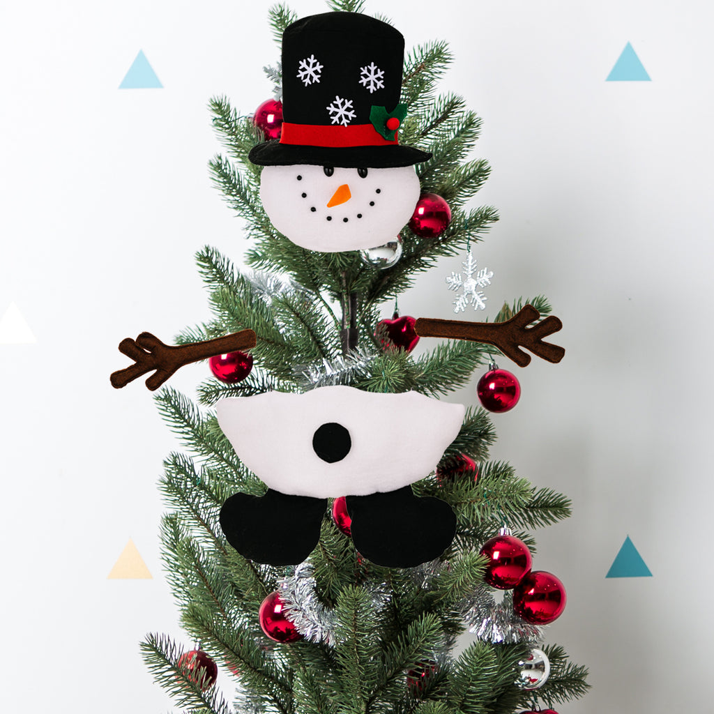 Holiday decoration featuring multiple cloth ornament styles