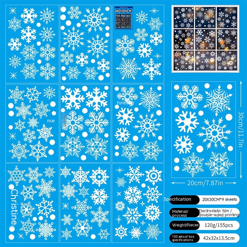 Christmas Castle static window sticker set with 9 decorative pieces for festive window display