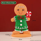 Gingerbread man Christmas ornament on festive background for holiday decorating