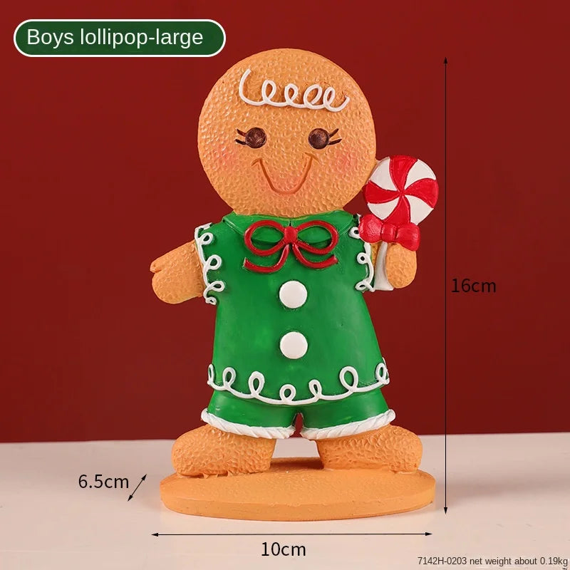 Gingerbread man Christmas ornament on festive background for holiday decorating