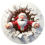 Round acrylic Christmas ornament with Santa Claus design for tree or wall display