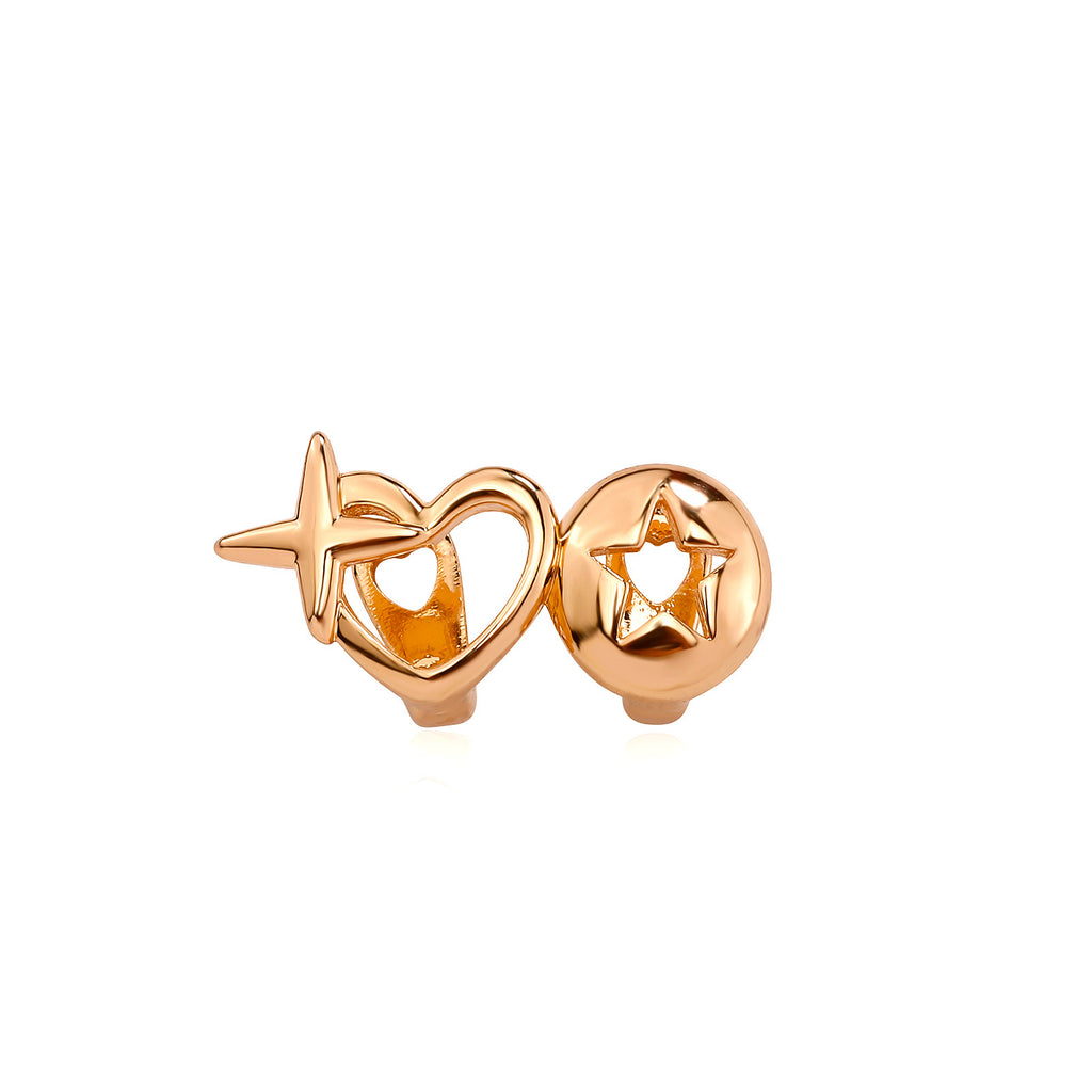 Glossy gold tooth socket dental accessory with geometric shape