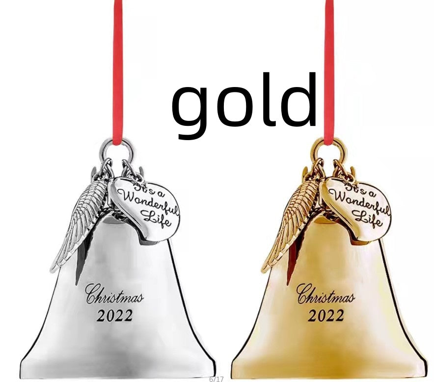 Silver Christmas Bell Pendant - Festive Jewelry Gift - Christian Jewelry