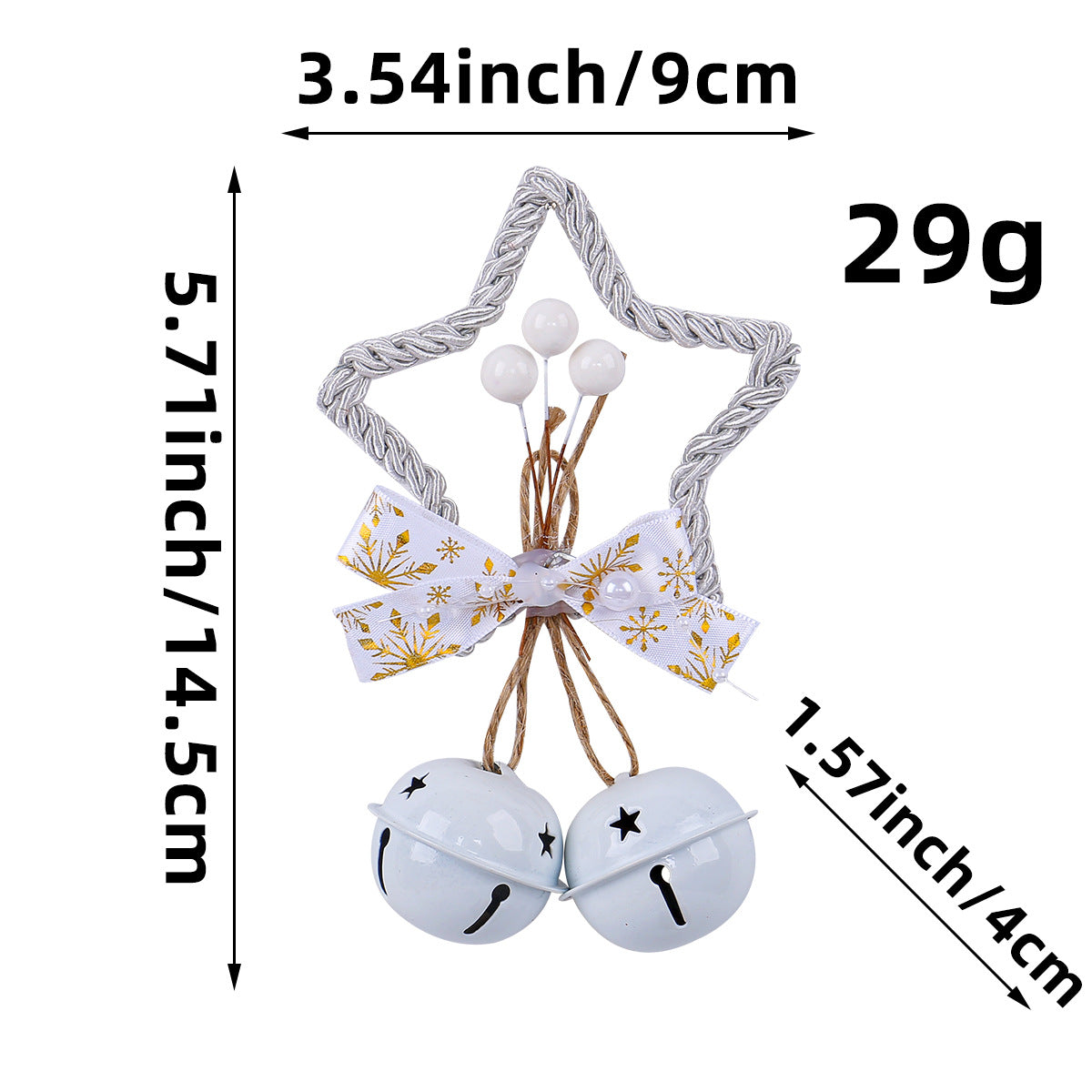 Gold star bell pendant ornament showcasing the five-pointed star design