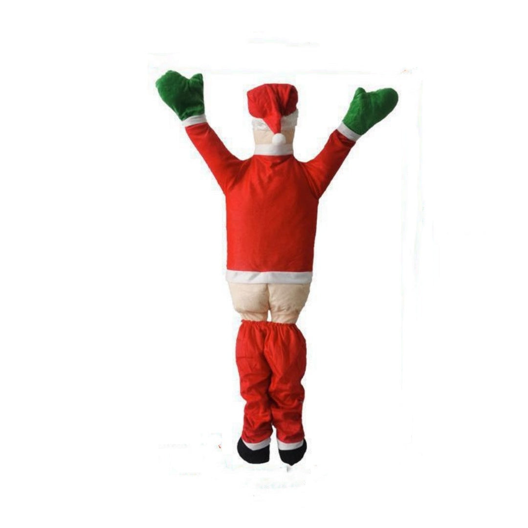 Santa climbing wall ornament displayed against a warm holiday backdrop