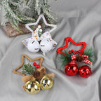 White star bell Christmas tree ornament with metal and plastic details