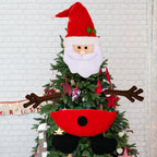 Snowman style cloth Christmas tree topper ornament with festive charm