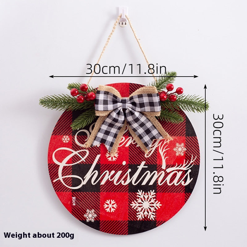 Natural wooden Christmas tag ornament with rustic finish