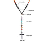 Vibrant natural stone cross necklace for women