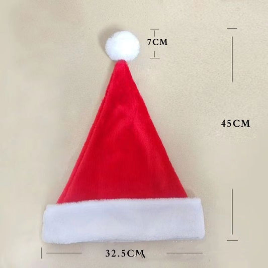 Red plush Christmas hat for holiday celebrations