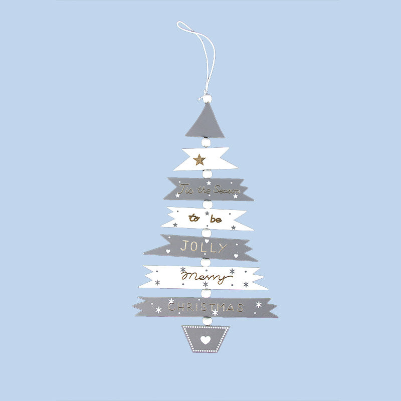 Handcrafted wooden Christmas tree pendant ornament