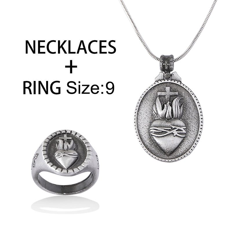 Matching faith ring sized 8-12 with antique silver cross design
