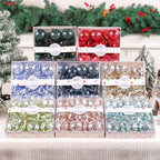 Array of Christmas tree ornaments in rich holiday colors for warm home decor