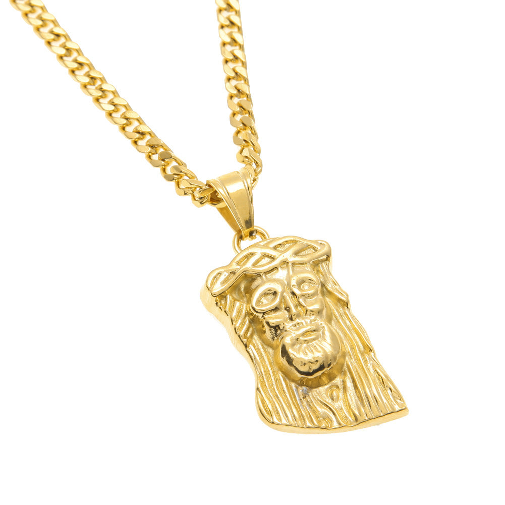Unisex stainless steel Jesus pendant for everyday faith wear