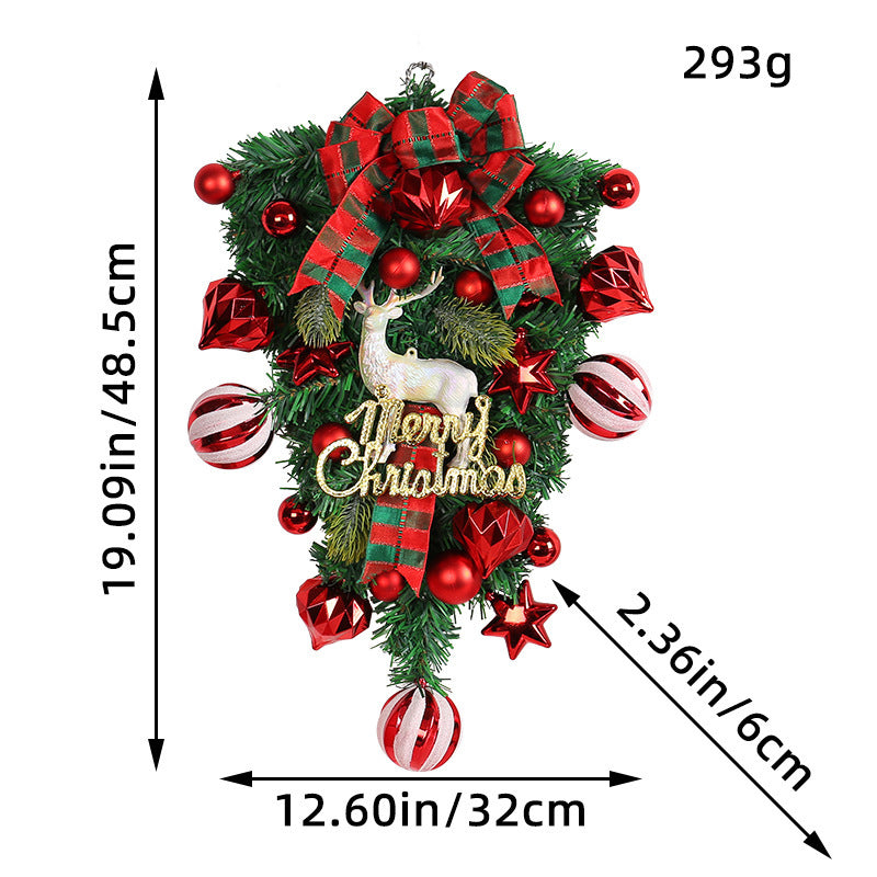 White garland with inverted tree design close-up - Christmas Decor