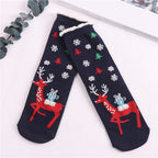 Festive Christmas socks with Santa Claus pattern