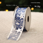 Christmas gift decoration ribbon in gold and red fabric