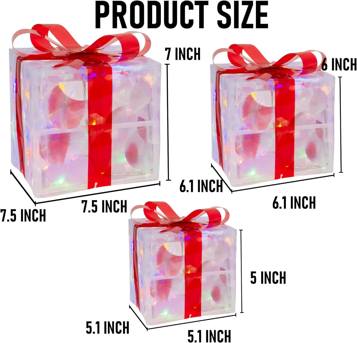 Luminous Christmas Gift Box arrangement with warm holiday glow