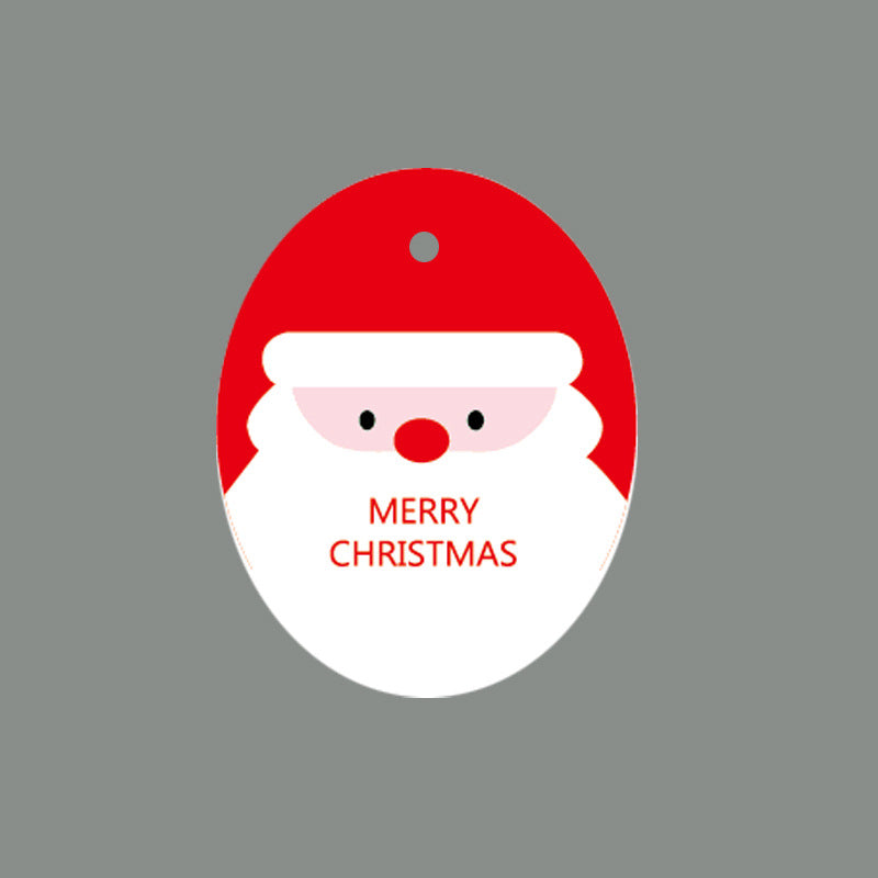 Oval green snowman Christmas tag decoration