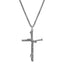 Men's gold-plated cross pendant necklace on twist chain in gold finish