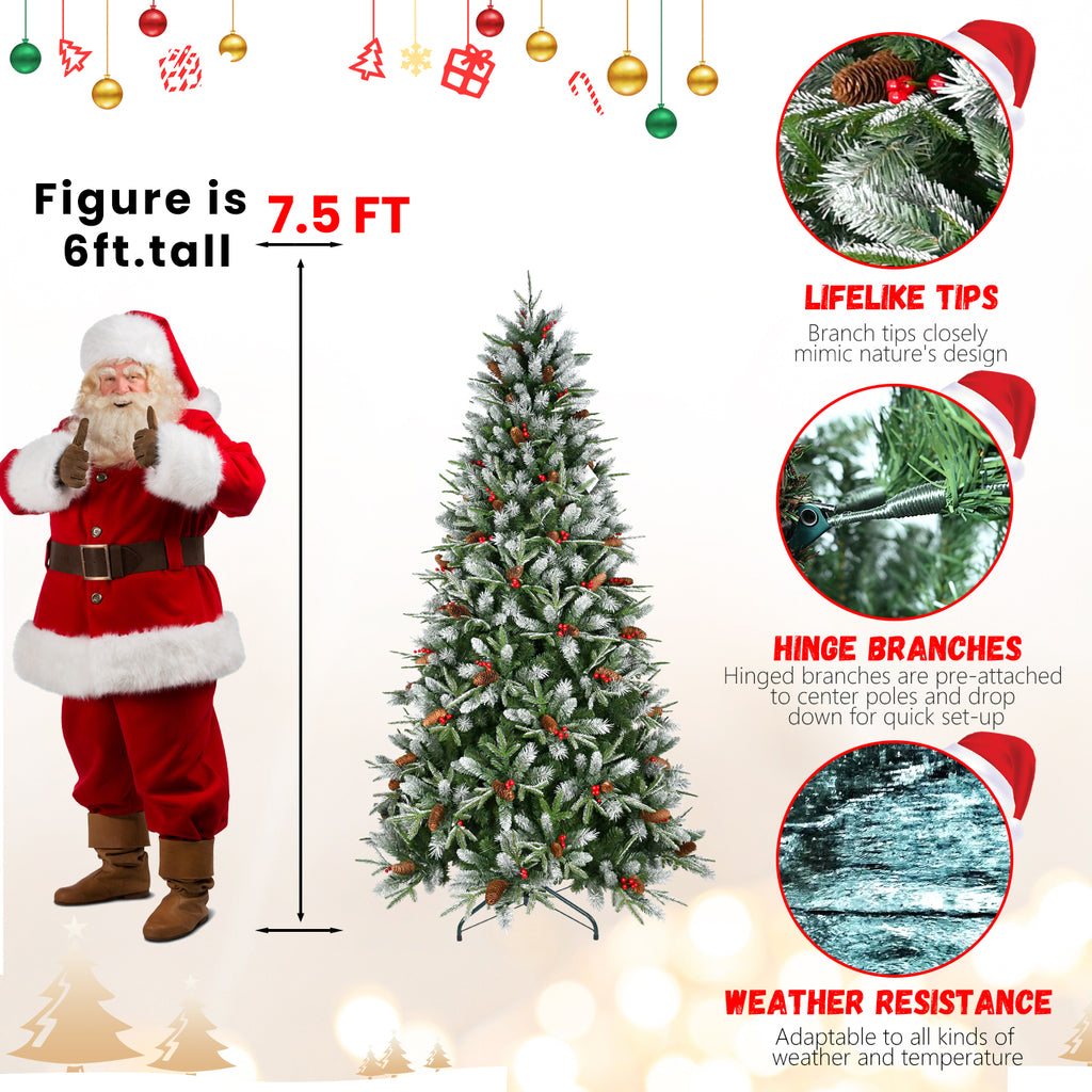 Full Christmas tree with festive accents for holiday gathering spaces