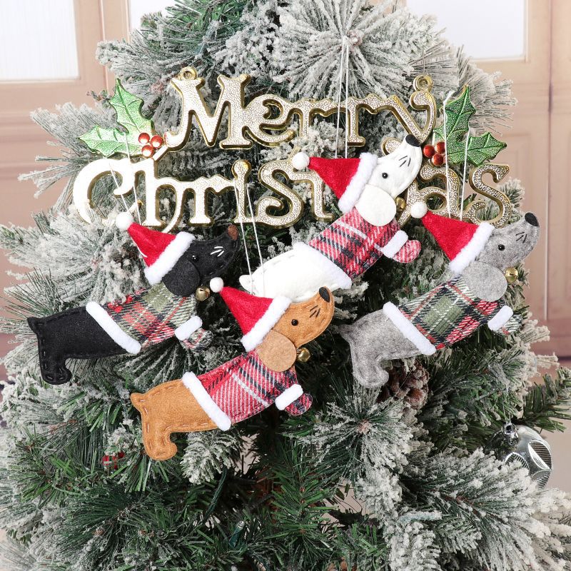 Pastoral sausage dog Christmas decoration bringing cozy holiday charm to any space