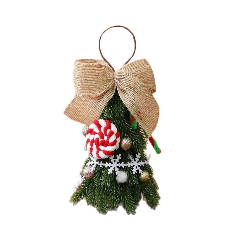 Red and white snowflake mini Christmas tree decoration for holiday decor
